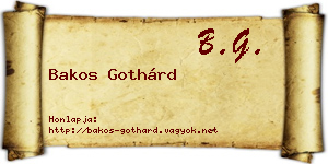 Bakos Gothárd névjegykártya